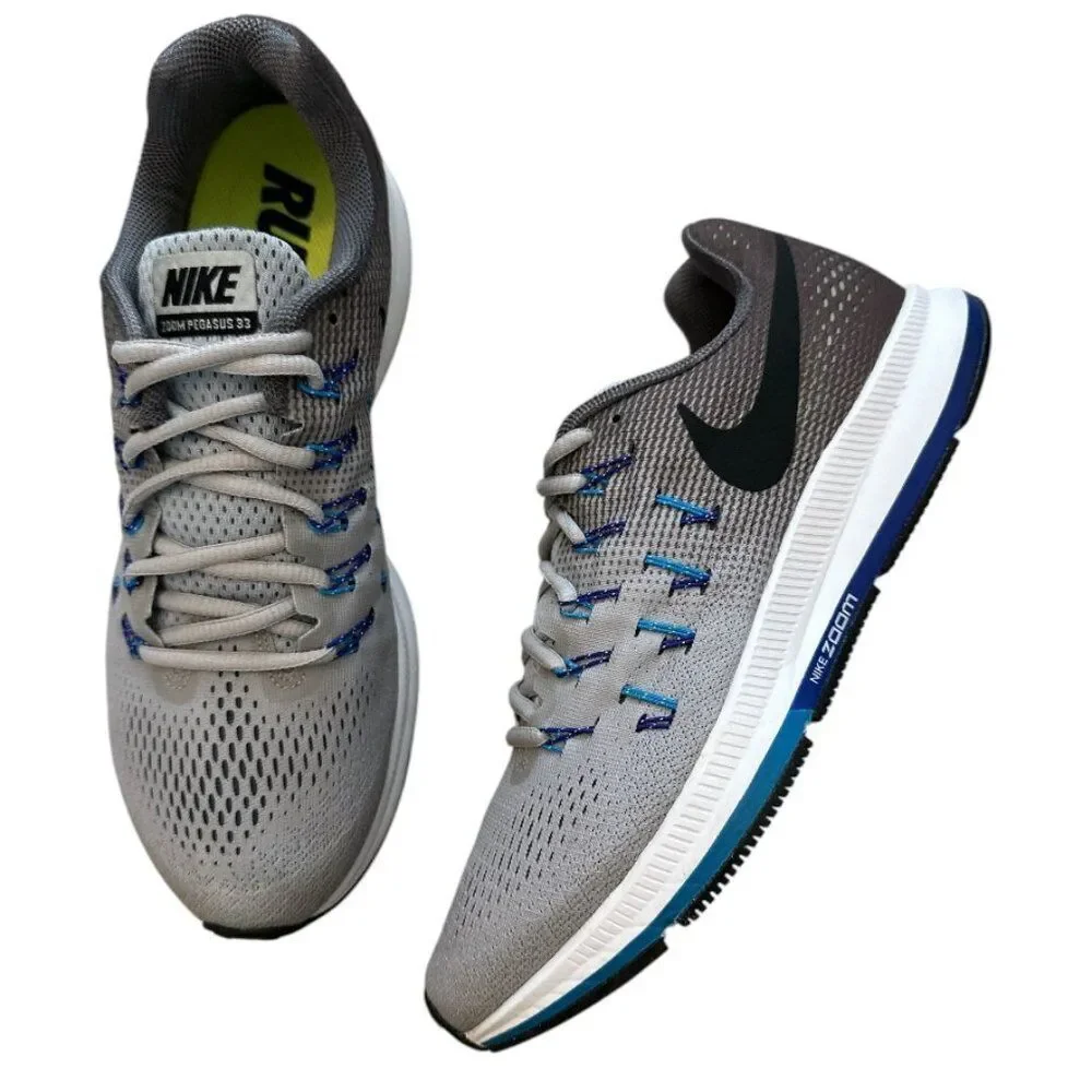 Nike Air Zoom Pegasus 33 Running Shoes Sneakers Gray Mens Size 10 831352-004